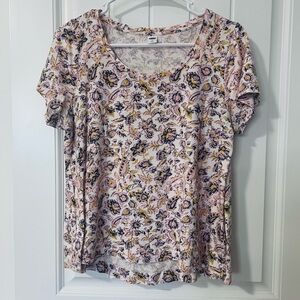 Old Navy Multicolor Floral Short Sleeve Top